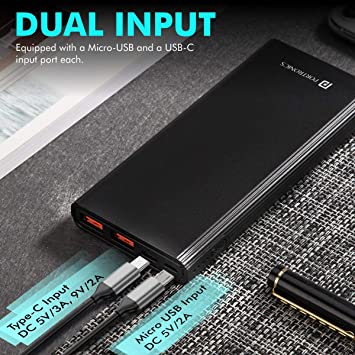 Portronics Power M 10K 10000 mAh Metal Housing Power Bank with Dual Input (Type C + Micro USB) & Triple Output - Image 2