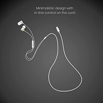 Portronics Conch 20 in Ear Wired Earphone with Type-C Jack, Powerful Audio, Built-in Microphone, Tangle Resistant Cable(White) - Image 2