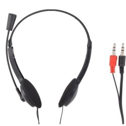 1 Wired Multimedia Headphones AD-301 with Mic On-Ear, Black