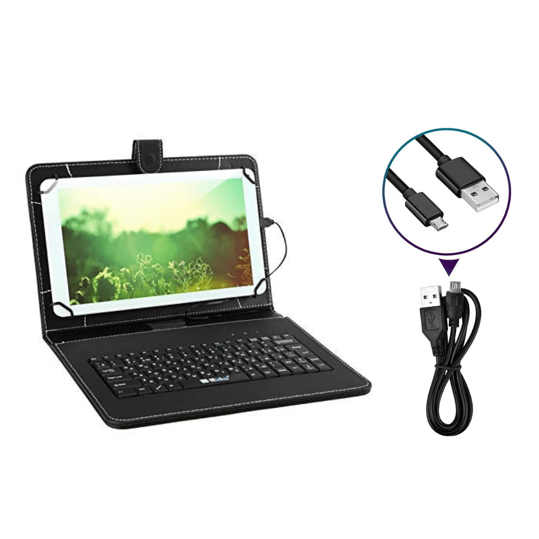 Champion 17.7cm (7inch )Micro USB Keyboard Tablet Case , Synthetic Leather Carry Cover for Samsung Tablet (Black) - Image 6
