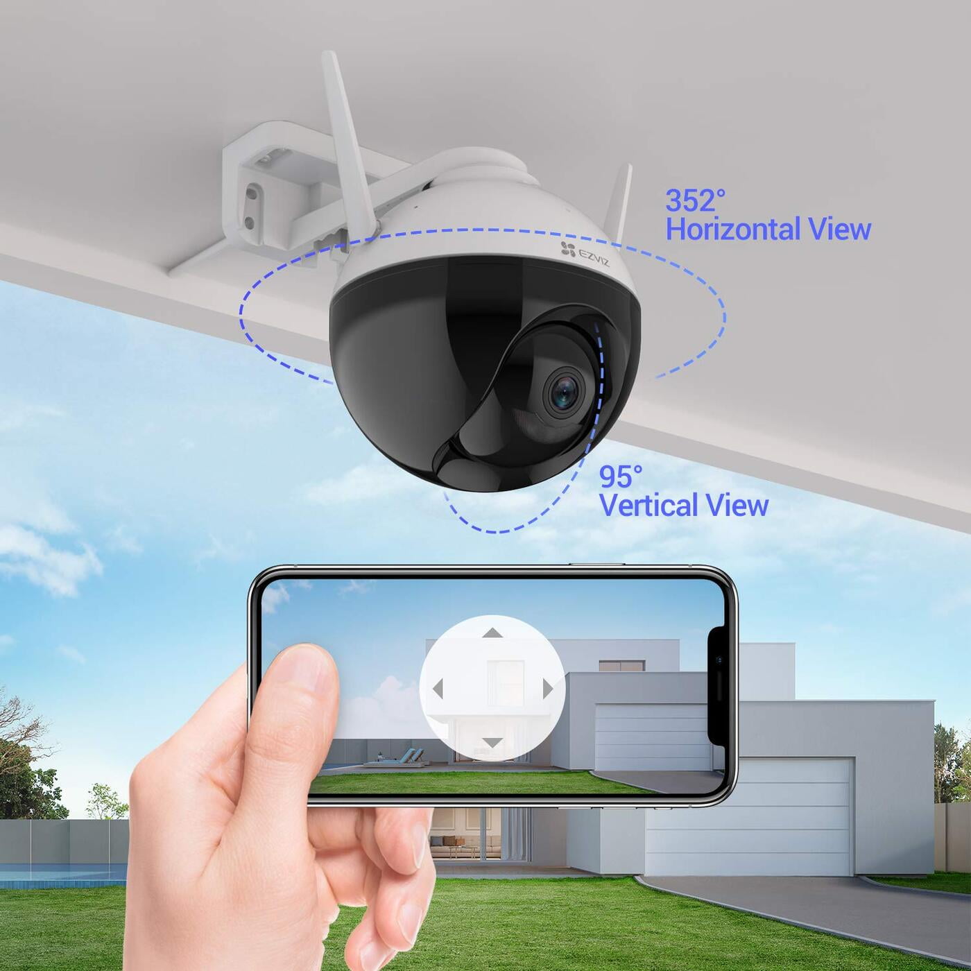 EZVIZ C8C 1080p Full HD WiFi Security Camera Outdoor Pan Zoom 360° Visual Coverage Color Night Vision - Image 3