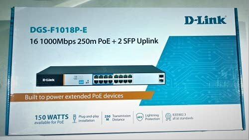 D-Link DGS-F1018P-E 16 Port Unmanaged Gigabit POE Switch - Image 2