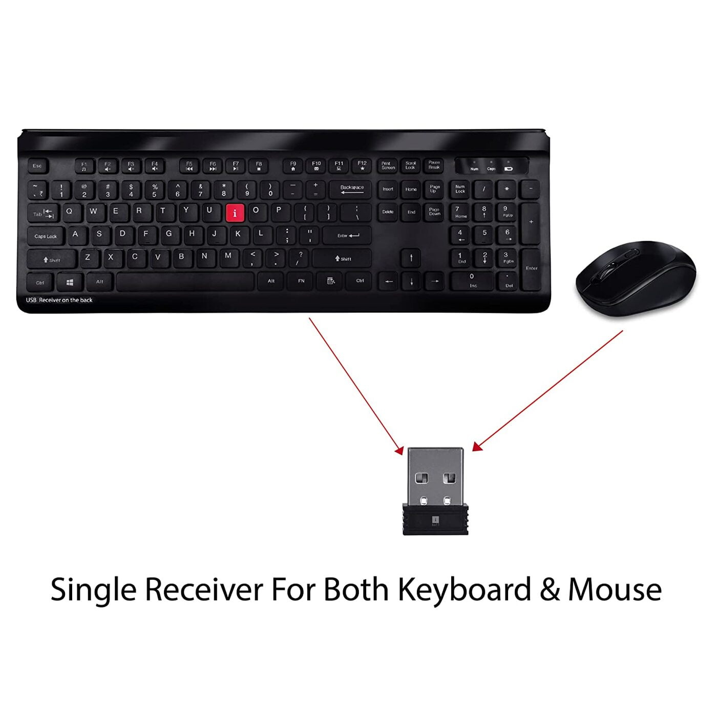 iBall Magical Duo 2 Wireless Deskset - Keyboard and Mouse I Alkaline Battery I High speed Optical Mouse I Long Battery Life I Smart semi-multimedia keyboard (Black) - Image 2