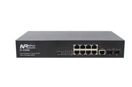 NPORT N1-9208W is a High-performance L2 Managed Gigabit 8-Port 10/100/1000Mbps RJ-45 & 2-Port 100/1000mbps SFP L2 Management Switch. - Image 2