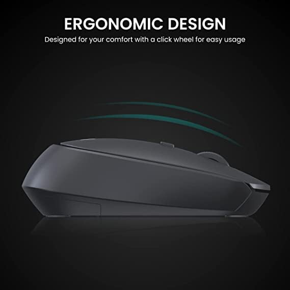 Portronics Toad 23 Wireless Optical Mouse with 2.4GHz, USB Nano Dongle, Click Wheel, Adjustable DPI (Black) - Image 2