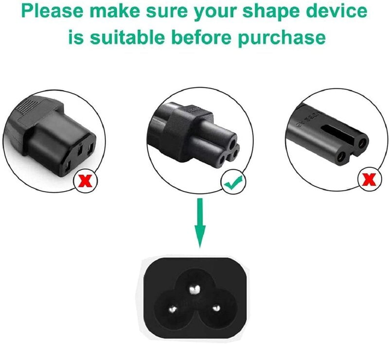 Laptop Power Cable Cord 1.2 Mtr 3 Pin Adapter Heavy Duty (Black) - Image 3