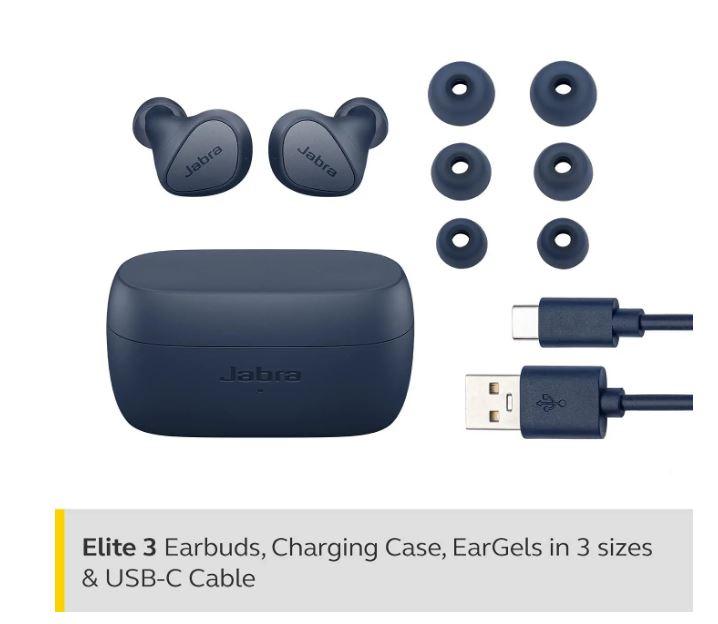 Jabra Elite 3 in Ear True Wireless Earbuds Noise Isolating with 4 Built-in Microphones for Clear Calls - Image 2