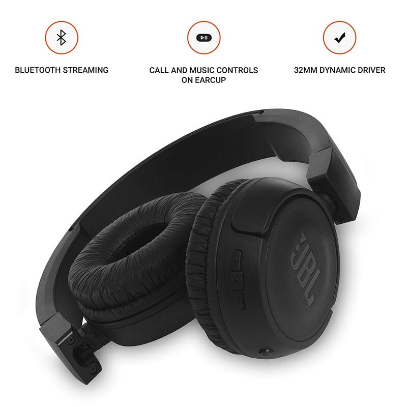 JBL T450BT by Harman Extra Bass Wireless On-Ear Headphones with Mic - Image 3