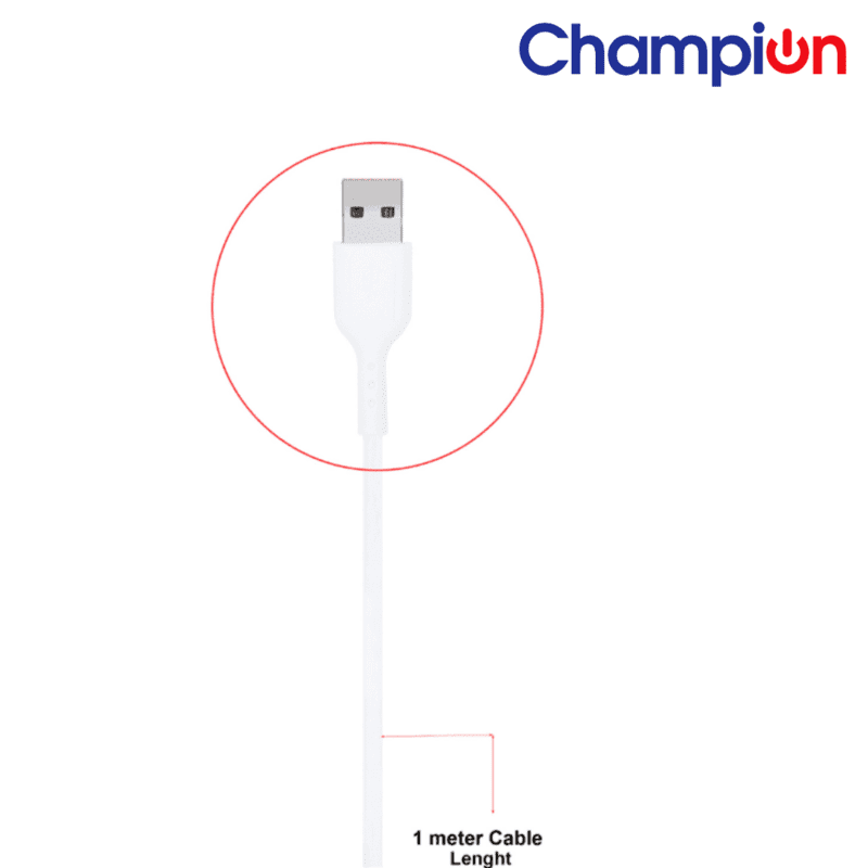 Buy 1 Get 1 Free Champion Micro Data Cable White (Pack of 2) - Image 3
