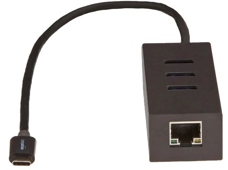 Type-C to 3 Port USB 3.0 Hub with Ethernet Adapter (Black) - Image 3