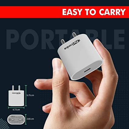 Portronics Adapto 20 Type C 20W Fast PD/Type C Fast Charging Adapter (White) - Image 4