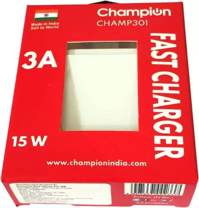 Champion 15W 3A USB Port Power Adapter/Wall Charger For All Mobile Phones (White) - Image 5