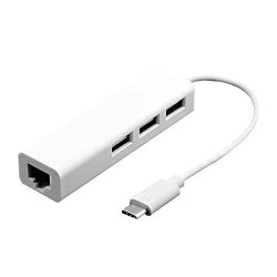 31u2Txa5eCL.jpg Type C to LAN Macbook Fast Ethernet Adapter USB 2.0 3 Port HUB RJ45 100Mbps for MacBook (White)