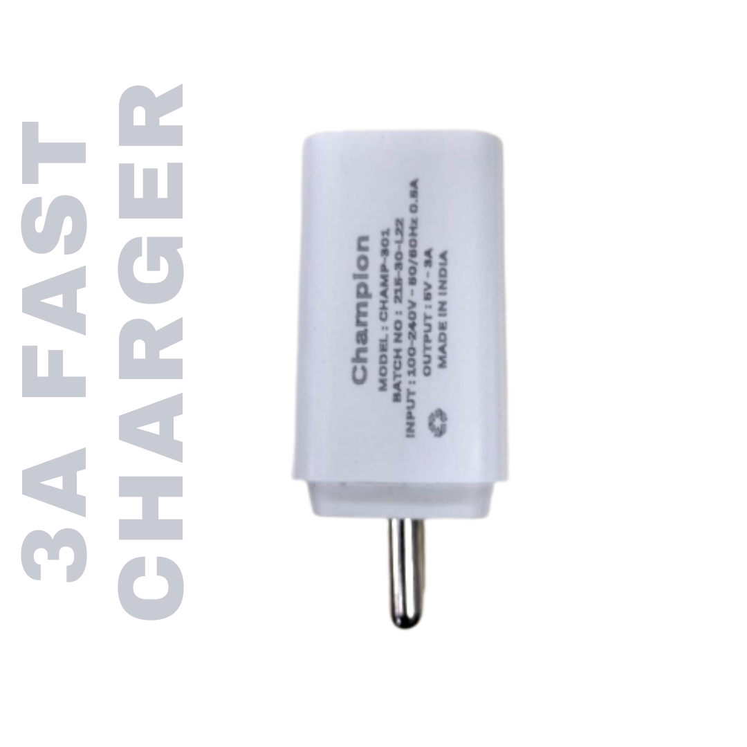 Champion 3A Quick Charging 2 USB Port 15W Fast Charger Adapter (White) - Image 3