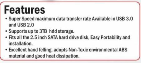 SATA to USB 3.0 External Hard Drive 6.35 cm (2.5 inch) Enclosure - Image 4