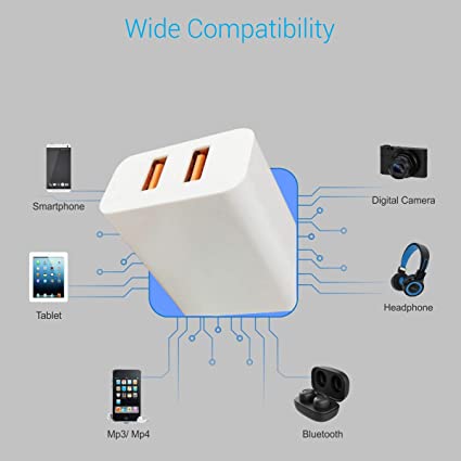 Portronics Adapto 488 Quick Charger USB Adapter,2.4A Dual USB Port + Micro USB Cable for All iOS & Android Devices (White) - Image 4