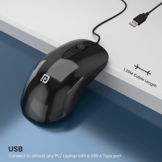 Portronics Toad 26 Wired Optical Mouse with 1500 DPI, Optical Orientation, Click Wheel, 1.35M Cable Length - Image 5