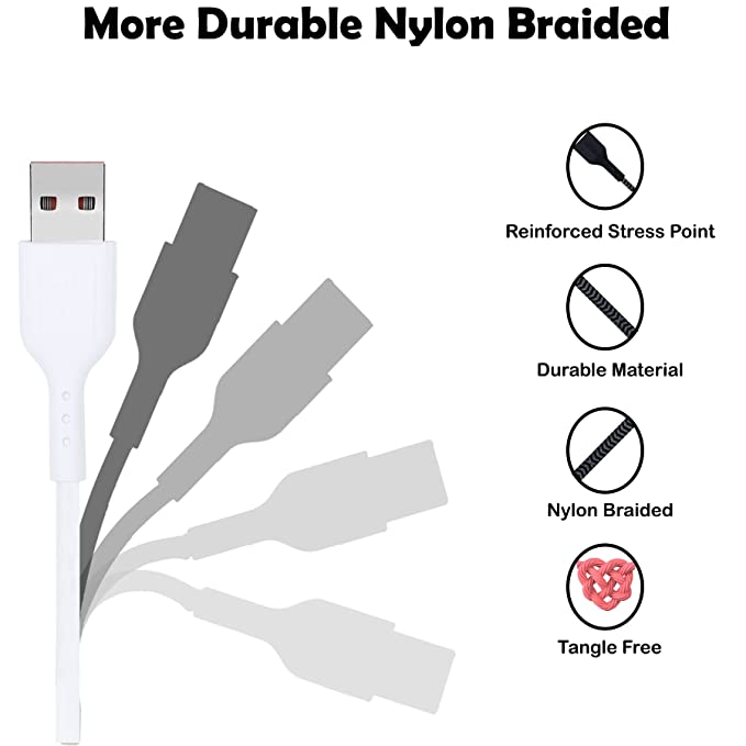 Champion USB to Type-C 3Amp Data Sync & Charging Cable PVC for all Android & USB Type-C Devices (White) - Image 3