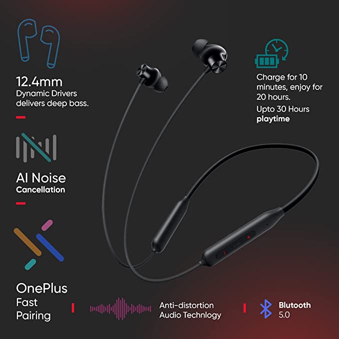 OnePlus Bullets Z2 Bluetooth Wireless in Ear Earphones with Mic, Bombastic Bass-12.4 Mm Drivers,10 Mins Charge-20 Hrs Music,30 Hrs Battery Life - Image 4