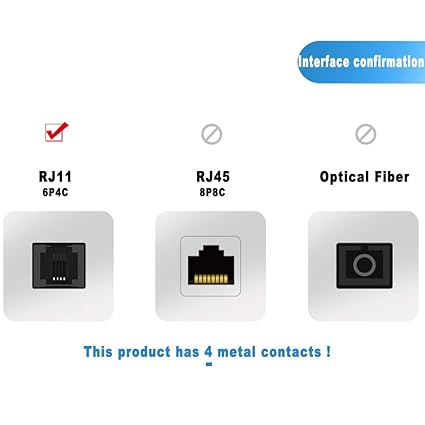 Telephone Modem Line Cable RJ11 4 Core (Compatible with Landline Phone, Line Cable, Black ) - Image 4