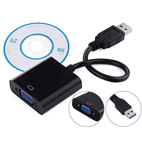 USB 3.0 to VGA Adapter External USB 3.0 Video Display Cable for PC Laptop Windows (Black/Blue) - Image 3