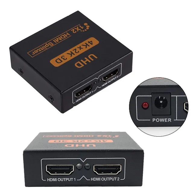 HDMI Splitter 1x2 High Definition Multimedia Interface (Black) - Image 2