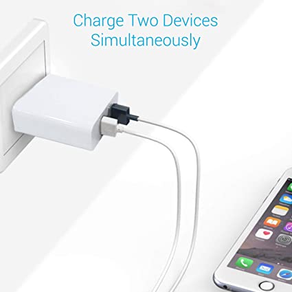 Portronics Adapto 488 Quick Charger USB Adapter,2.4A Dual USB Port + Micro USB Cable for All iOS & Android Devices (White) - Image 5