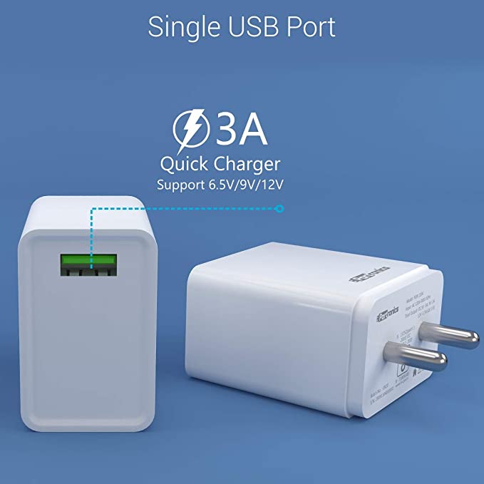 Portronics Adapto ONE POR-1104 3A Fast Charging Adapter with 1M Type C Cable (White) - Image 3
