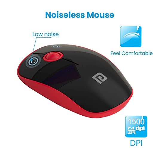 Portronics Key2-A Combo of Multimedia Wireless Keyboard & Mouse, Compact Light-Weight for PCs, Laptops and Smart TV (Red) - Image 3