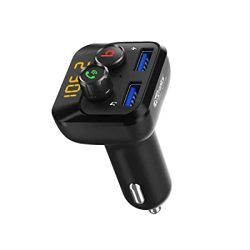 51Eny9myScL._SY450.jpg Portronics AUTO 10 Bluetooth - FM Transmitter in-Car Radio Adapter 3.4A Dual USB Fast Charger (Black)