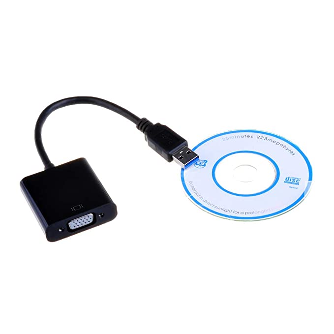 USB 3.0 to VGA Adapter External USB 3.0 Video Display Cable for PC Laptop Windows (Black/Blue) - Image 2