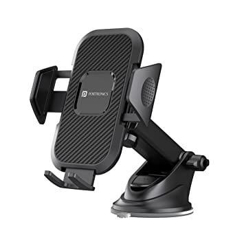 Portronics Clamp M Car Mobile Holder with 360° Rotational, Strong Suction Cup, One Click Release Button (Black) - Image 3