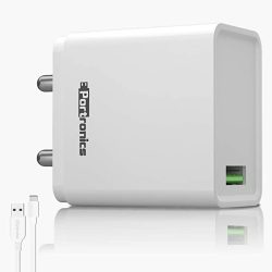 51kG59hGteL._SX679.jpg Portronics Adapto ONE POR-1104 3A Fast Charging Adapter with 1M Type C Cable (White)