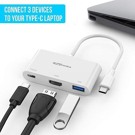 Portronics C-Konnect Type C to HDMI Adapter(3-in-1),Multiport 100W PD Charging Port for Laptop,MacBook(White) - Image 6