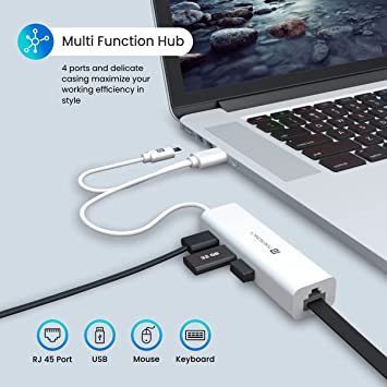 Portronics Mport 60 4-in-1 Multiport Type C/USB Hub,LAN Adapter RJ45 Port,3 USB2.0 Port,Type C OTG Support(White) - Image 3