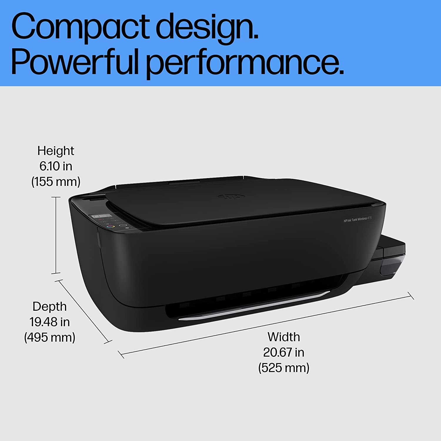 HP Ink Tank 415 All-in-one WiFi Colour Printer with Upto 6000 Black and 8000 Colour Pages Included in The Box. - Print, Scan & Copy for Office/Home (Black) - Image 2