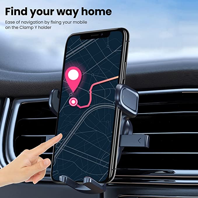 Portronics Clamp Y Adjustable Mobile Holder for Car with 360°Rotational,One Click Release Button,(Black) - Image 5