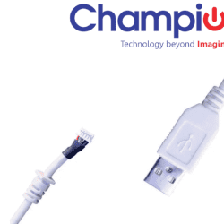 Champion Startek USB Data Cable for Fingerprint Scanner Biometric Compatible with Personal Computer (White)