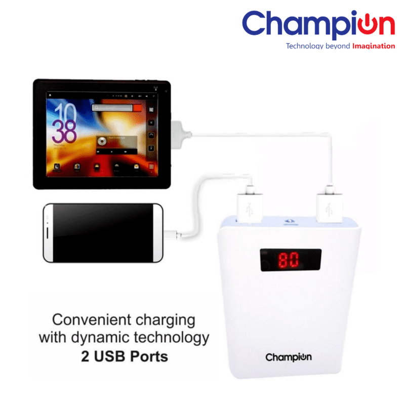 Champion Z-10 10400mAh Digital Power Bank - High-Capacity Portable Charger with LED Display (Multicolor ) - Image 2