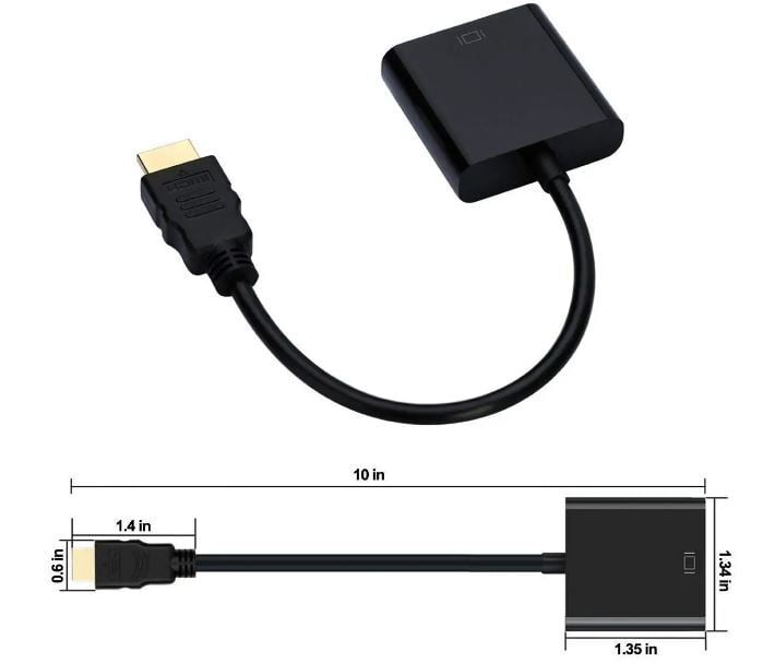 HDMI to VGA Adapter Male to Female for Computer, Desktop, Laptop, PC, Monitor, Projector, HDTV, Media Players, Xbox and More (Black) - Image 4