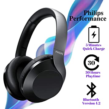 Philips Audio Performance TAPH802 Over-Ear Wireless Bluetooth Headphone (Black) - Image 2