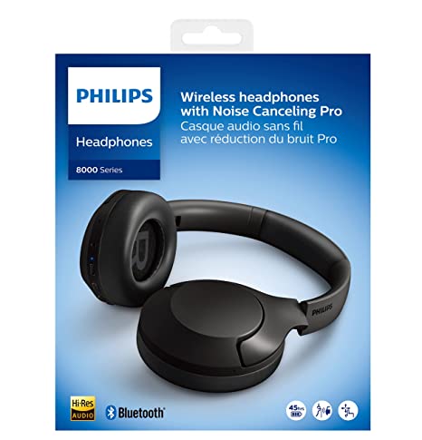 PHILIPS Wireless Headphones TAH8506BK, Sleek Design with Noise Cancelling Pro - Image 7