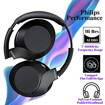 Philips Audio Performance TAPH802 Over-Ear Wireless Bluetooth Headphone (Black) - Image 4