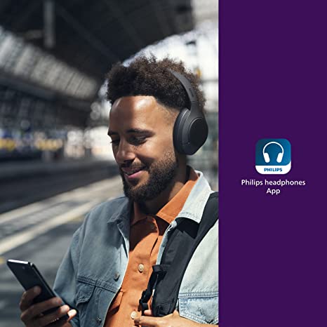 PHILIPS Wireless Headphones TAH8506BK, Sleek Design with Noise Cancelling Pro - Image 6
