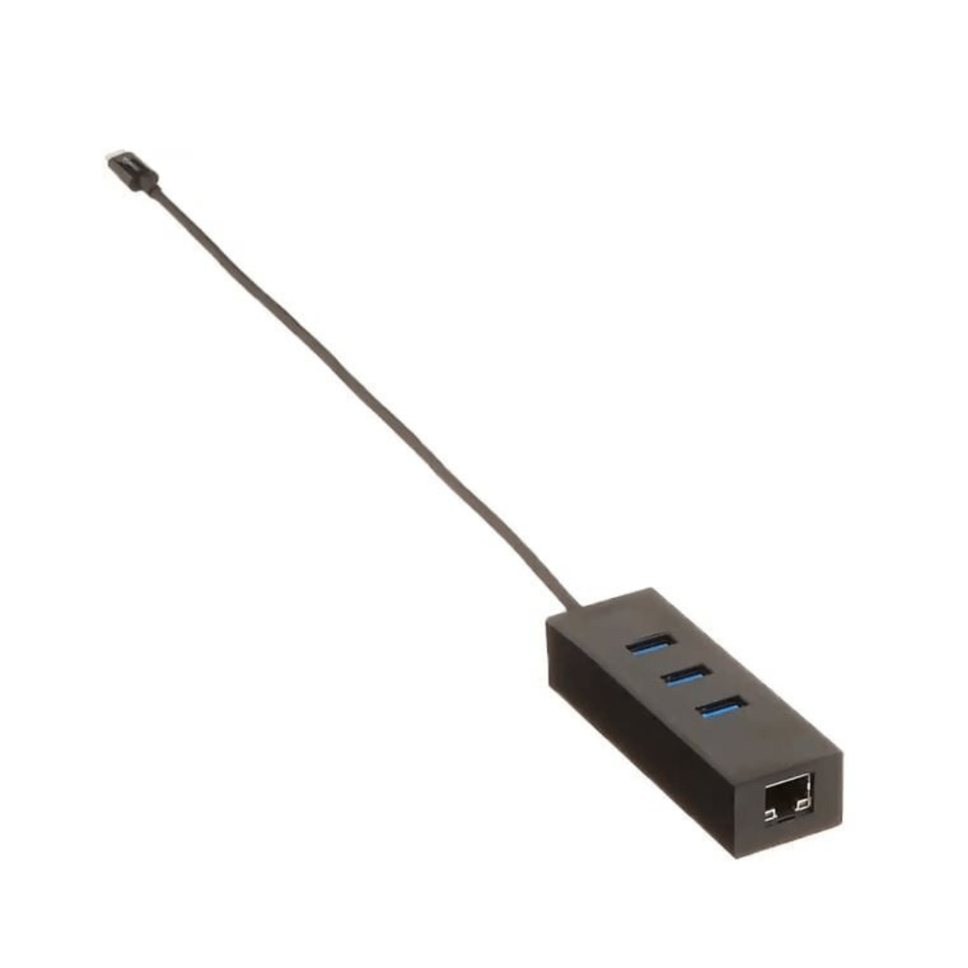 Type-C to 3 Port USB 3.0 Hub with Ethernet Adapter (Black) - Image 4