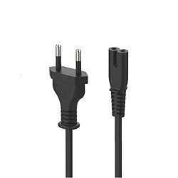 Ads-Data-Cable-17 Champion Power Cord Cable Wire 2-pin Universal for 5 Feet (1.5m)LED TV, Printer, Play Station, Laptop PC Notebook Computer, Tape Recorder, Camera (Black)