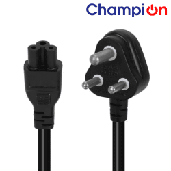 Ads Data Cable (19) Laptop Power Cable Cord 1.2 Mtr 3 Pin Adapter Heavy Duty (Black)