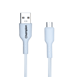 Champion USB to Micro 2.4Amp Data Sync & Charging Cable PVC 1M for all Android & Micro USB Devices (White)