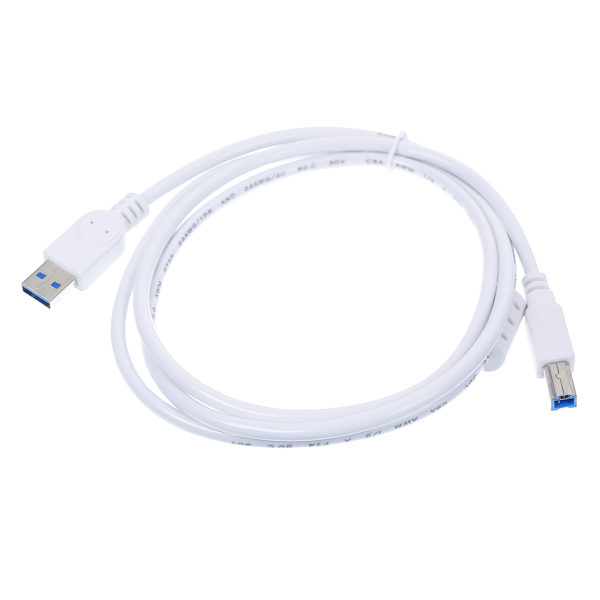 USB Printer cable 1.5M 2.0V (White/Black) - Image 2