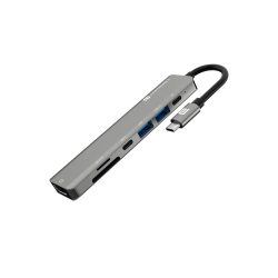 Mport521200X1200-1.jpg Portronics Mport 52 7-in-1 Type C Hub with 10Gbps Data Transfer, Type C PD 60W Port, 4K HDMI Port, 2 X USB A Ports SD Compatible with Laptop